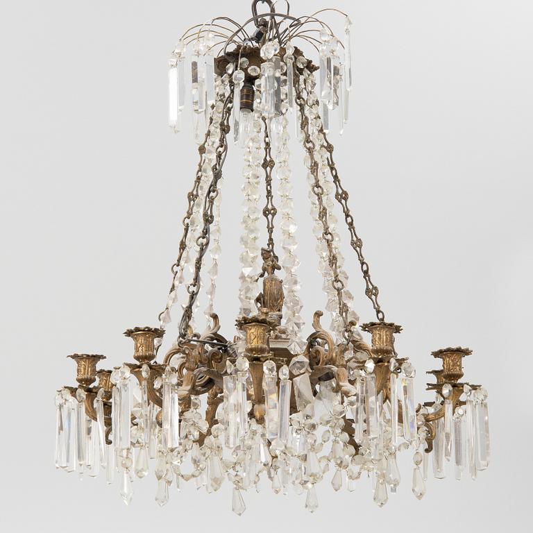 A chandelier, late 19th century.