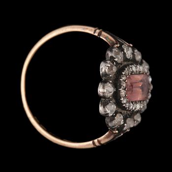 A topaz and rose-cut diamond ring. Made by W.A Bolin jeweller to the Swedish court, Stockholm 1928.