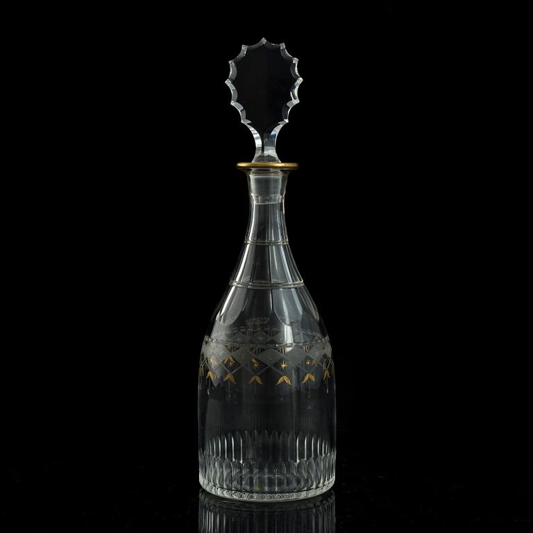 A Kosta glass decanter, model Odelberg Junior. 20th century.