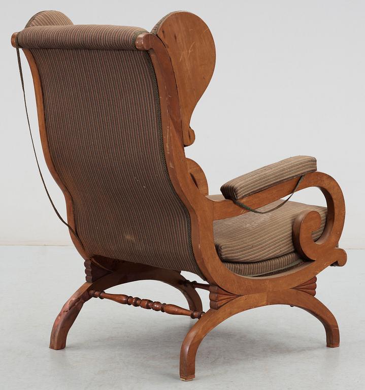 FÅTÖLJ, biedermeier, 1800-talats första hälft.