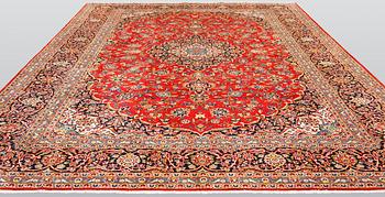 Keshan carpet signed approx. 425x304 cm.