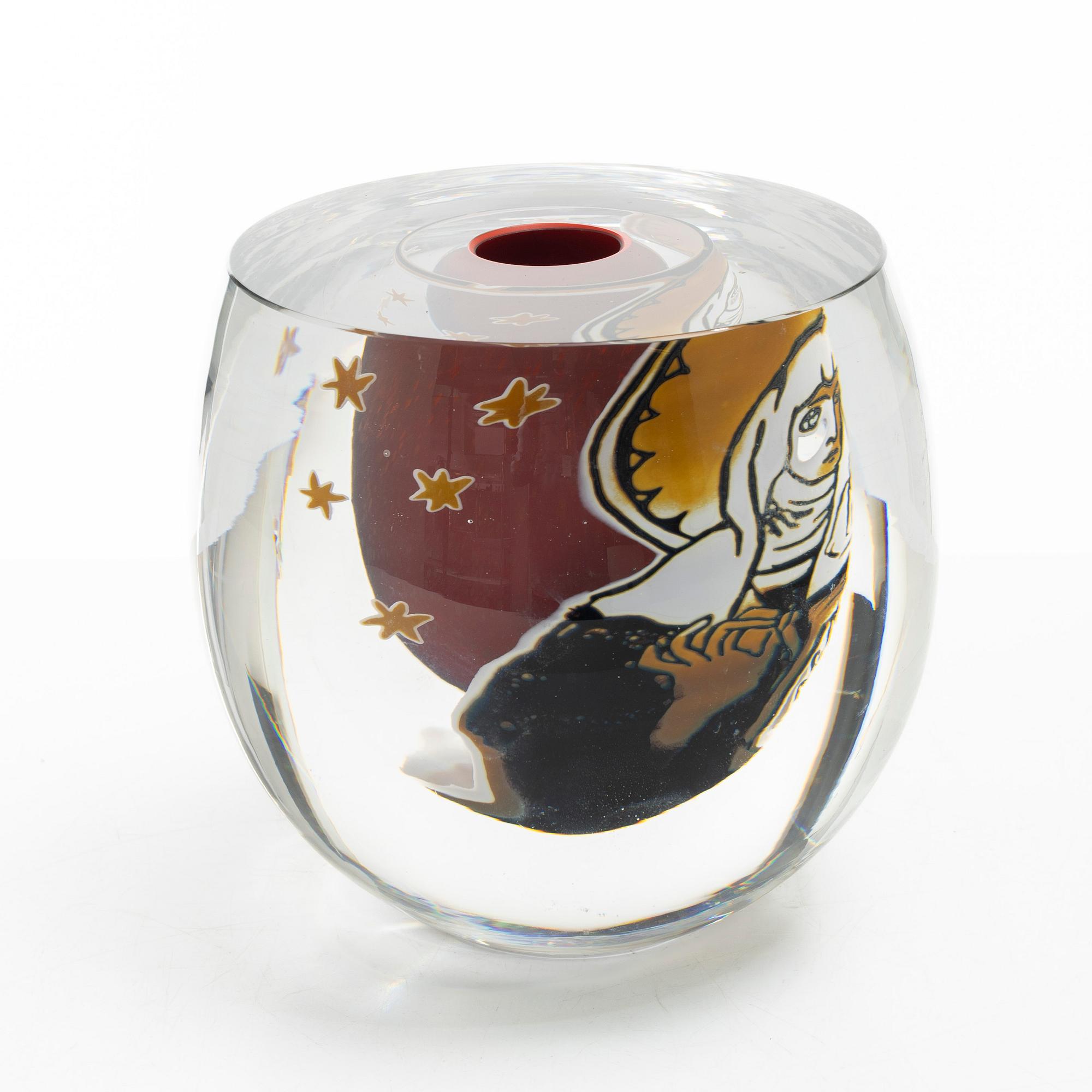 Berit Johansson, a graal glass vase, Orrefors, 2003.