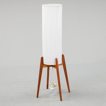 A Swedish teak and oak floor light, 1950's/60's.