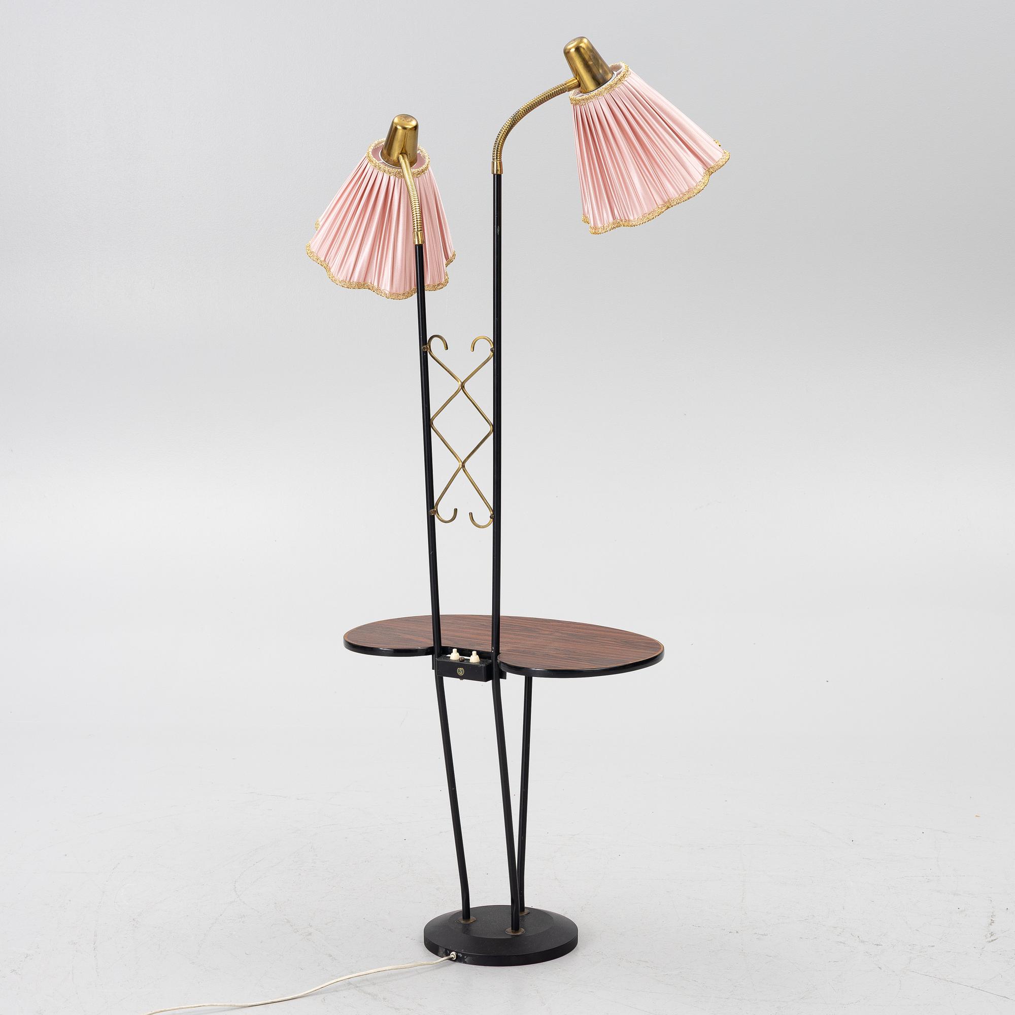 A floor lamp with table, 1940s.