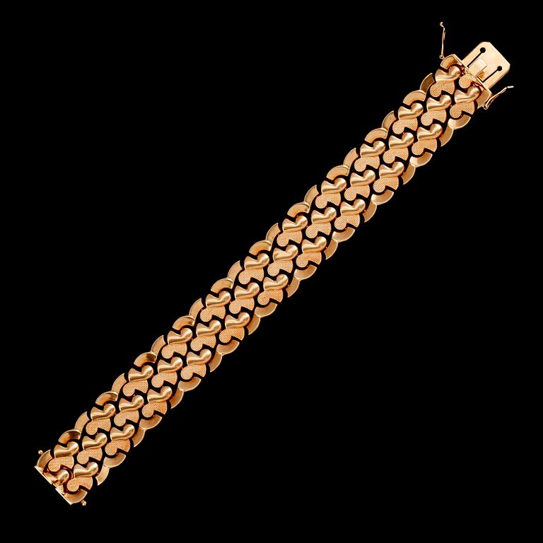 ARMBAND, 18 k guld (750), fantasilänk. Vikt ca 34 gram.