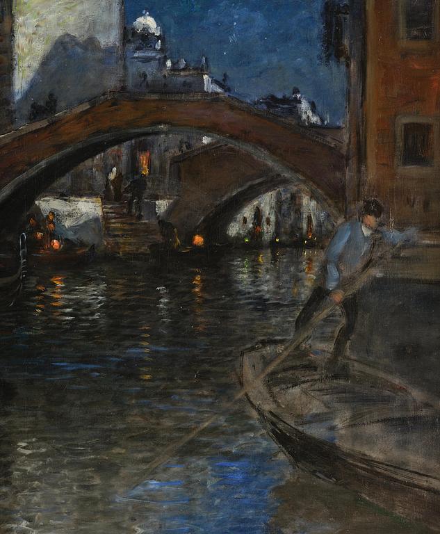 Wilhelm von Gegerfelt, Evening canal scene, Venice.