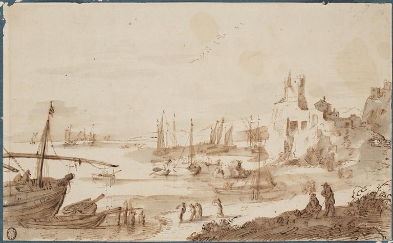 PAUL BRIL, circle of. Unsigned. inkwash 18.5 x 30.5 cm.