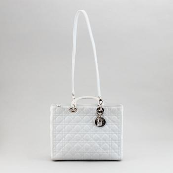 Christian Dior, a white leather 'Lady Dior Large Shopper'.