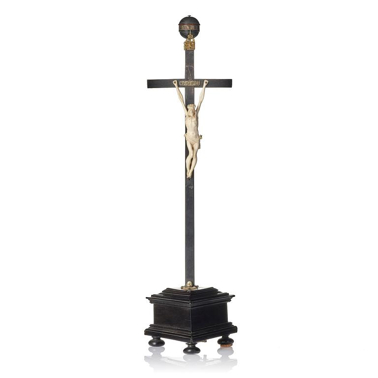 An Augsburg renaissance crucifix clock, the movement presumably by Hans Reinholdt (fl. ca 1630).