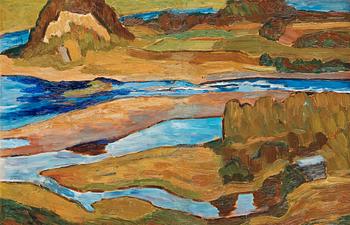 914. Helmer Osslund, "Strandbankar vid Ångermanälven" (Riverbanks by the Ångerman River).