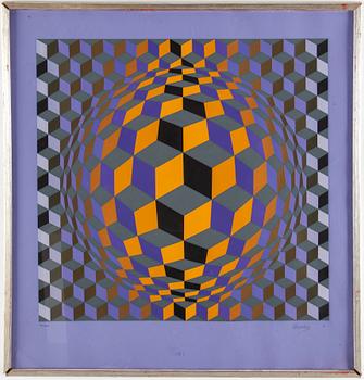 Victor Vasarely · VICTOR VASARELY, serigrafi, signerad och numrerad 110/200.