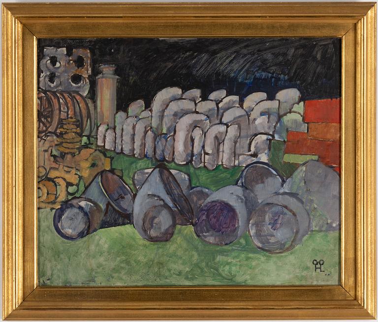 Hilding Linnqvist, oil on panel, signed.