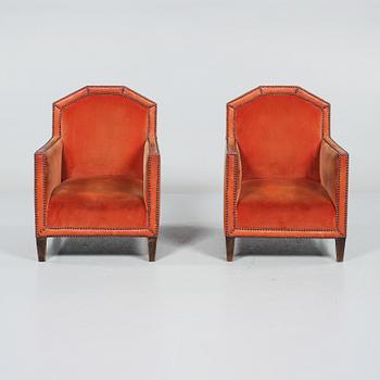 FÅTÖLJER, ett par, 1900-talets första hälft.