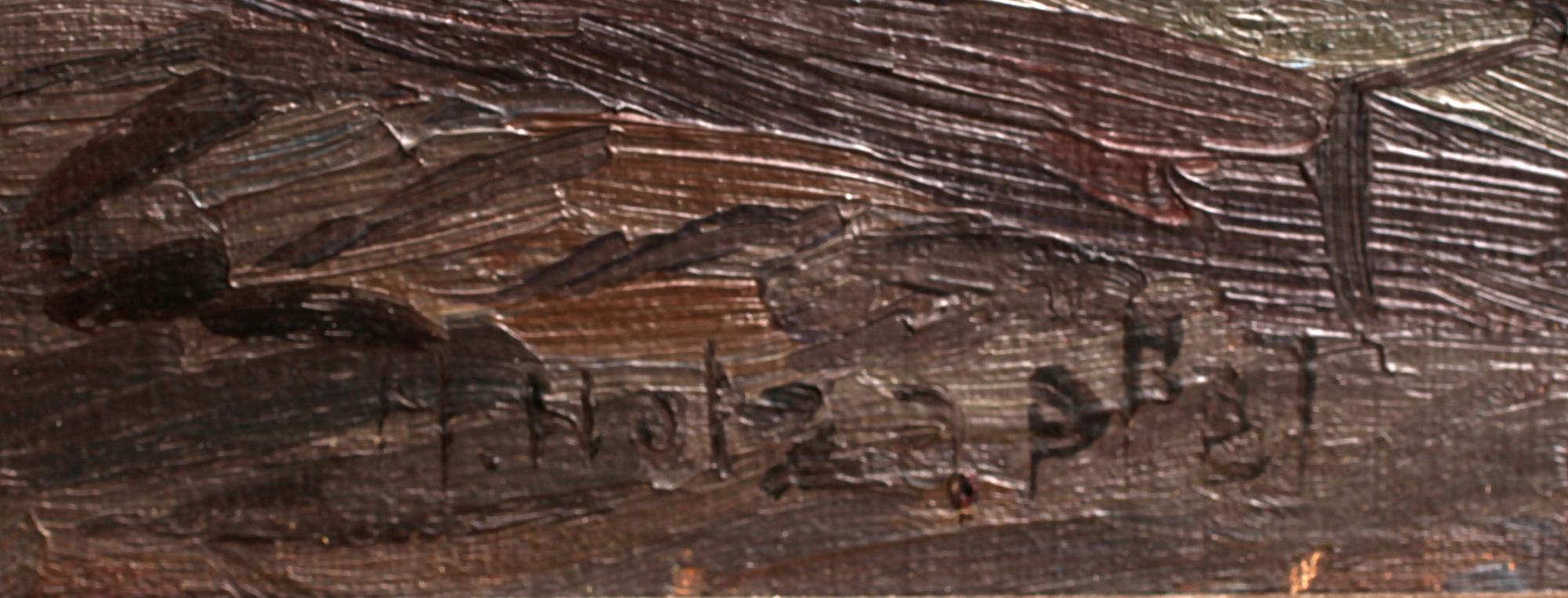 HANS HOLZAPFEL, olja på duk, sign, 1800/1900-tal.