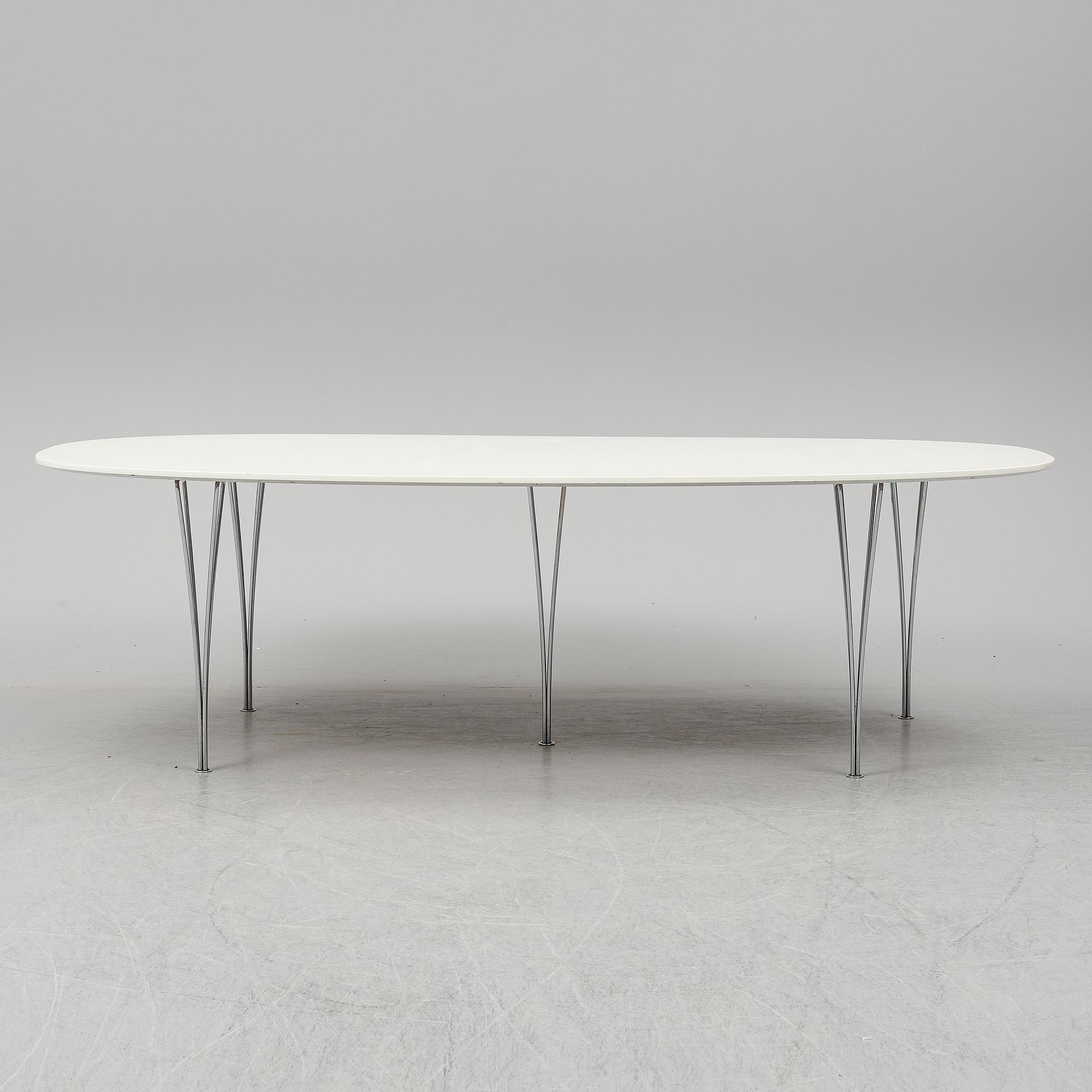 PIET HEIN & BRUNO MATHSSON, a 'Superellips dining table from MIAB/Fritz Hansen, 1982.