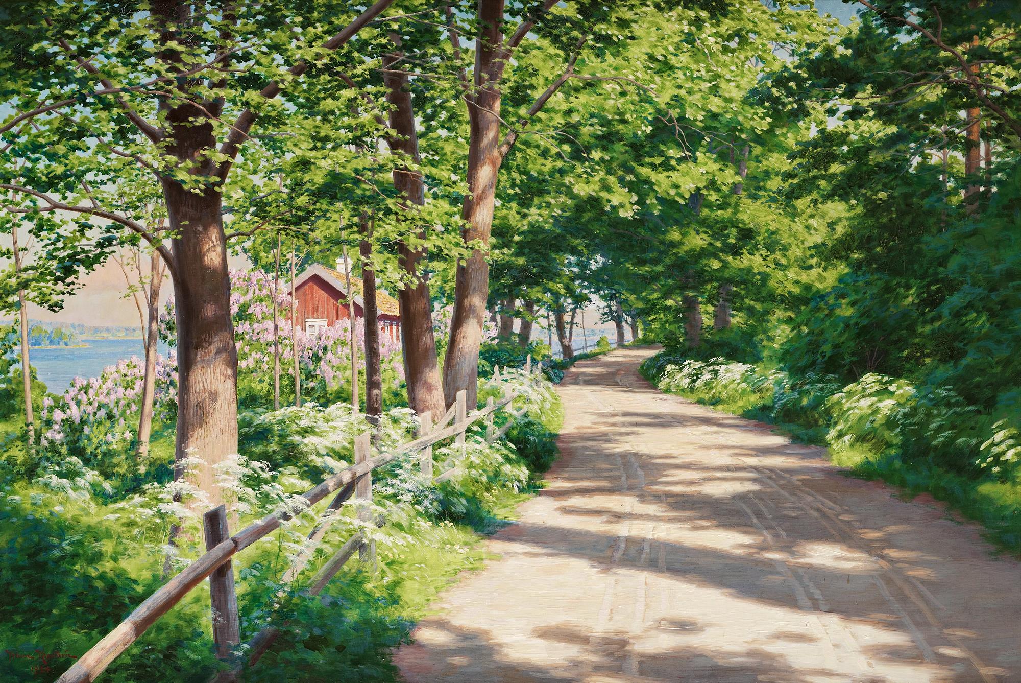 Johan Krouthén, Sunlit landscape.