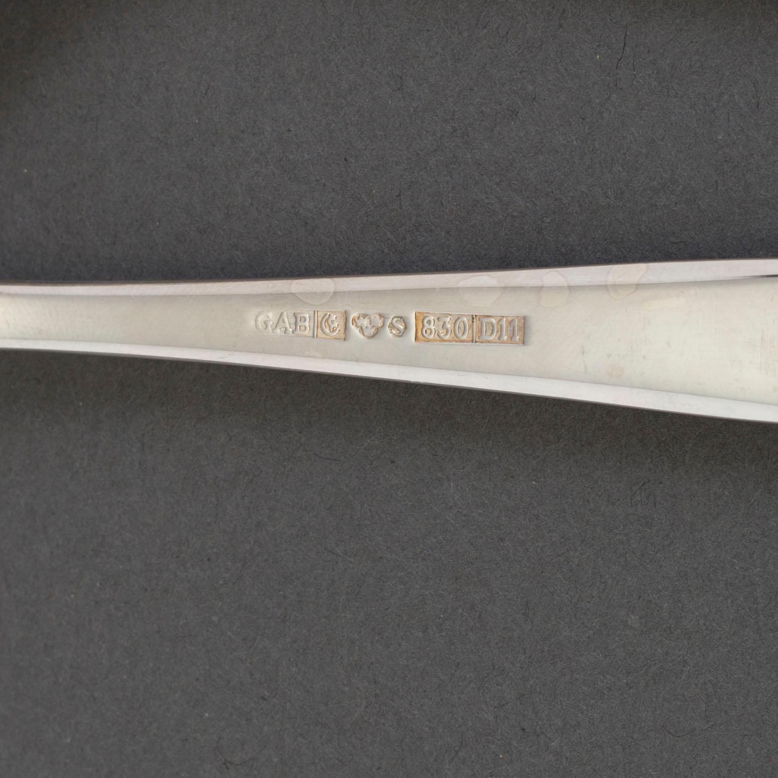 a 54 pcs of silver cutlery from GAB, late 20th century.