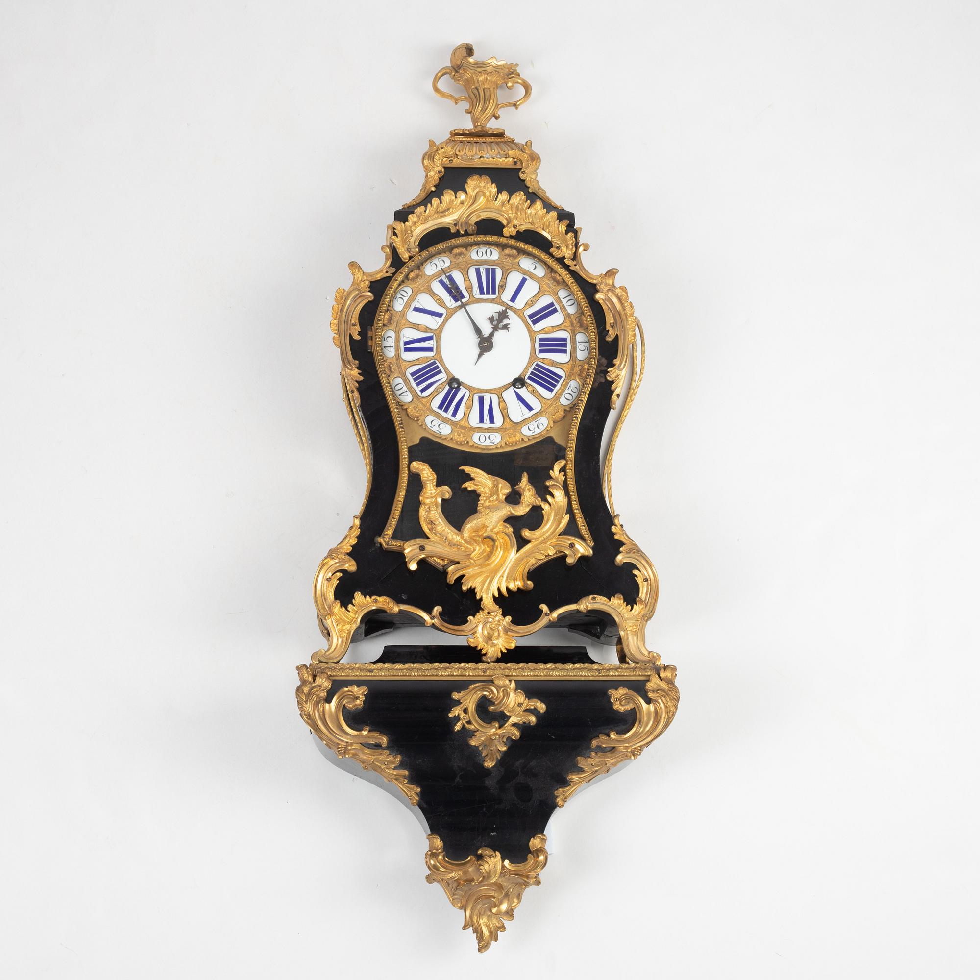 A Swedish rococo-style striking bracket clock, later part 19th century.