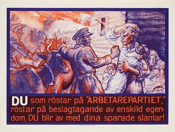 Gunnar Widholm samt okänd konstnär, signatur Hj. A., "Kosackvalet".
