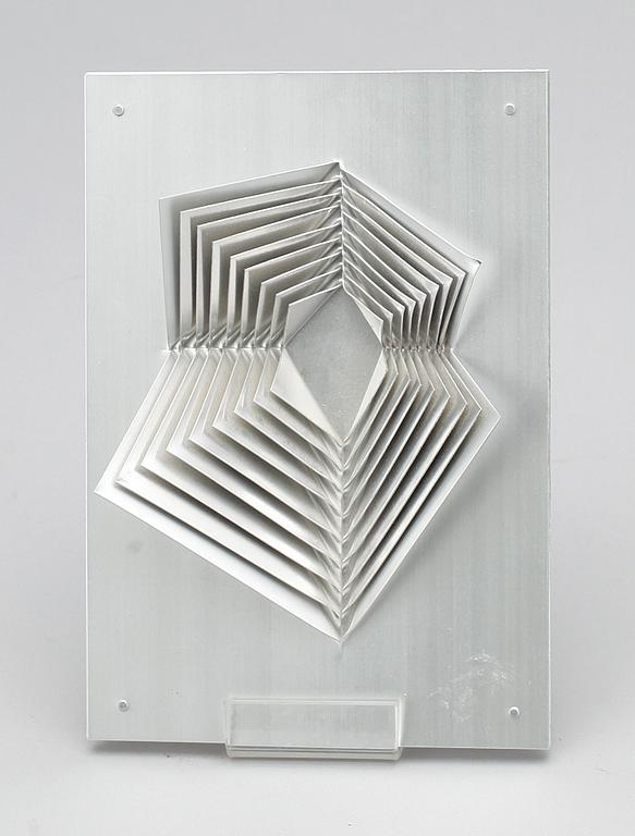 ARNE JONES, skulptur, väggrelief, klippt aluminium, "Blossom", 1960-tal, ej signerad.