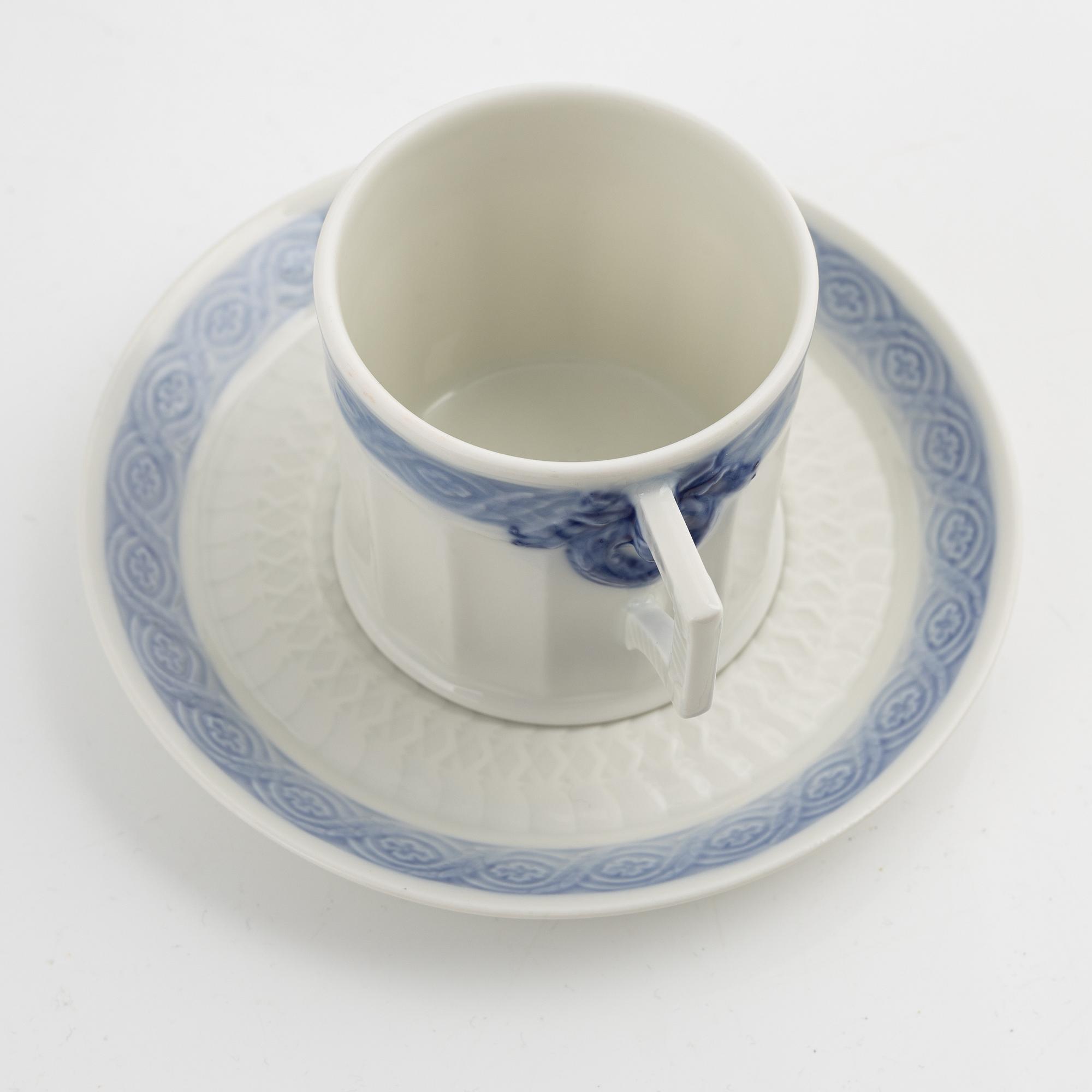 Arnold Krog, a 46-piece dinner and coffee service, 'Blå vifte', Royal Copenhagen, Denmark.