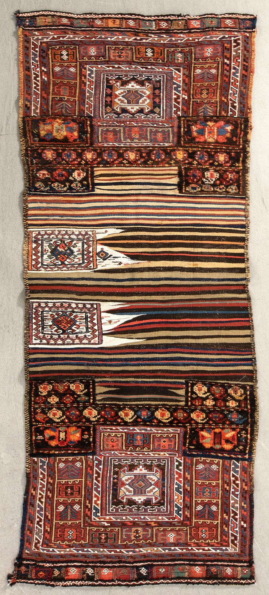 Sadelväska Bachtiari Khorjin semiantik ca 220x87 cm.