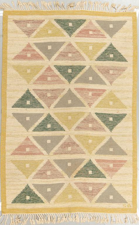 Sigvard Bernadotte, matto, "Harlequin", flat weave, ca 204 x 135,5-137,5 cm, signed SB.