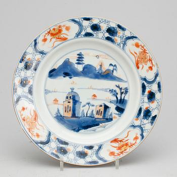 TALLRIKAR, 6 st, porslin, Kina 1700-tal.
