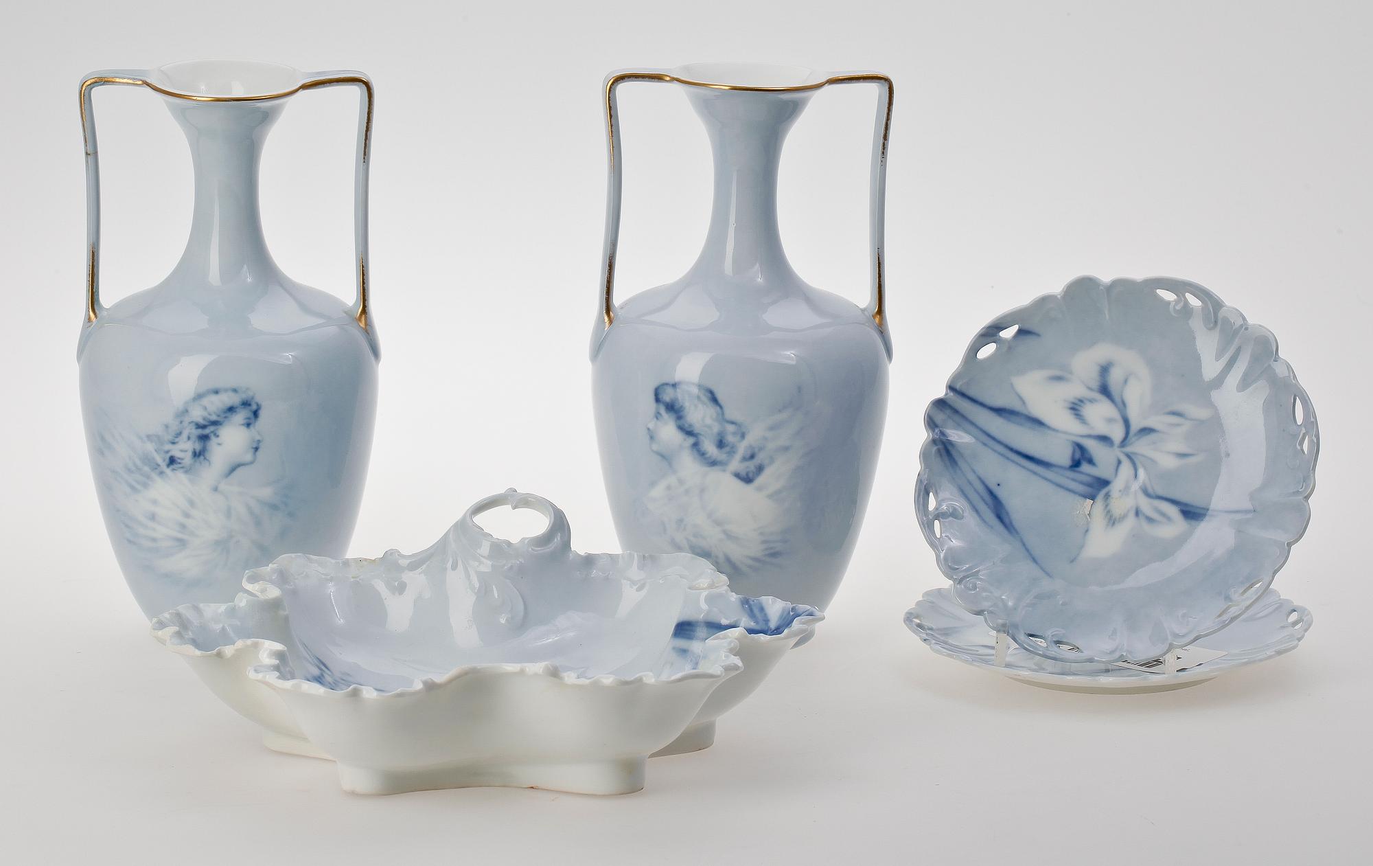 PARTI PORSLIN, 2+3, Rosenthal, omkring 1900.