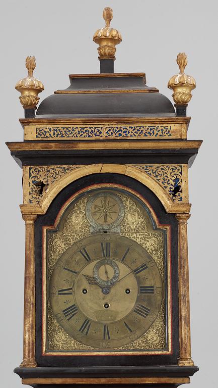 An English Baroque early 18th century eight-bells longcase clock by Joseph Windmills, master 1671.
