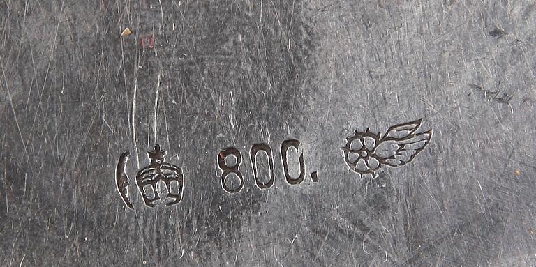 BRICKOR samt FAT, 4 st, silver. Bl a Tyskland, 1900-tal. Ca 1585 g.