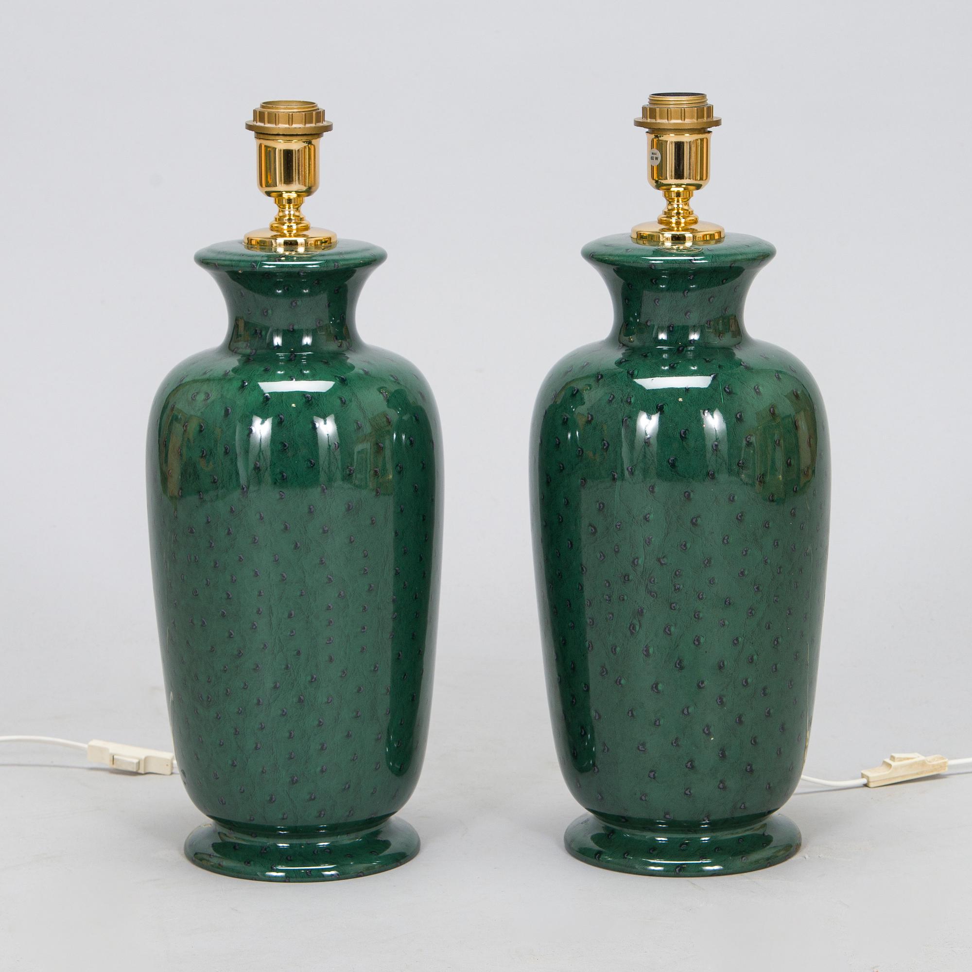 Paolo Maroni, bordlampor, ett par, Italien 1900-talets slut.