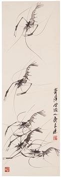 993. Qi Liangchi (1921-2003), signerad, färg och tusch på papper.