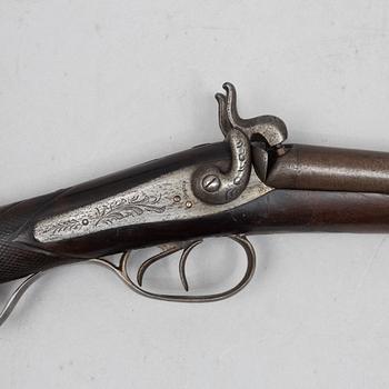 Percussion gun, double-barrelled, signed Arendt a Liège, second half of the 19th century.