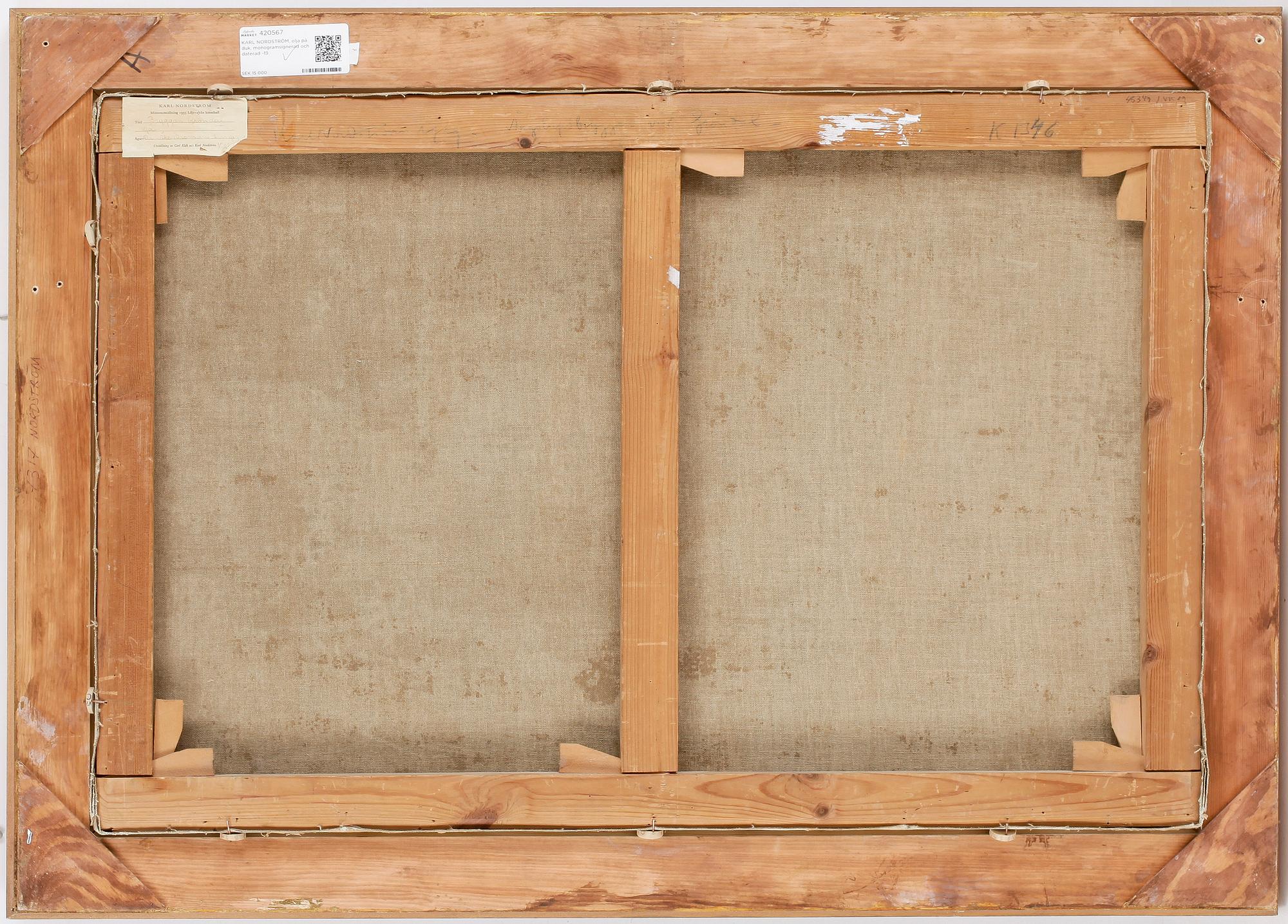 KARL NORDSTRÖM, olja på duk, monogramsignerad och daterad -19.