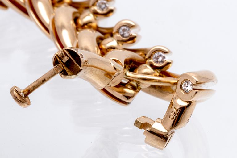 Armband 18K guld med briljanter ca 1 ct, 123,1 g, ca 18 x 1,5 cm,