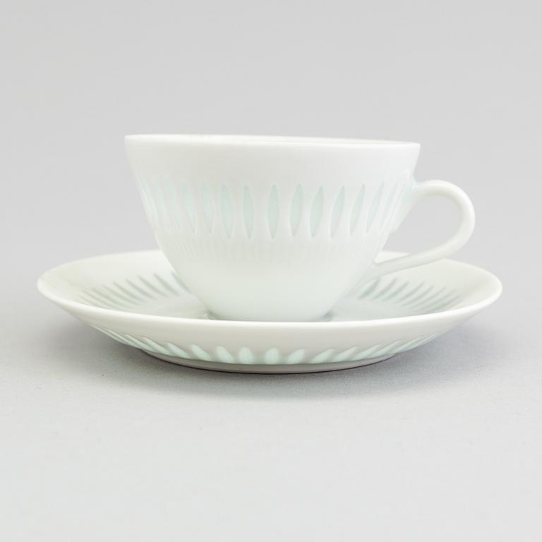 Six items of rice porcelain by Friedel Holzer-Kjellberg, signed Arabia, FHIG, Finland.