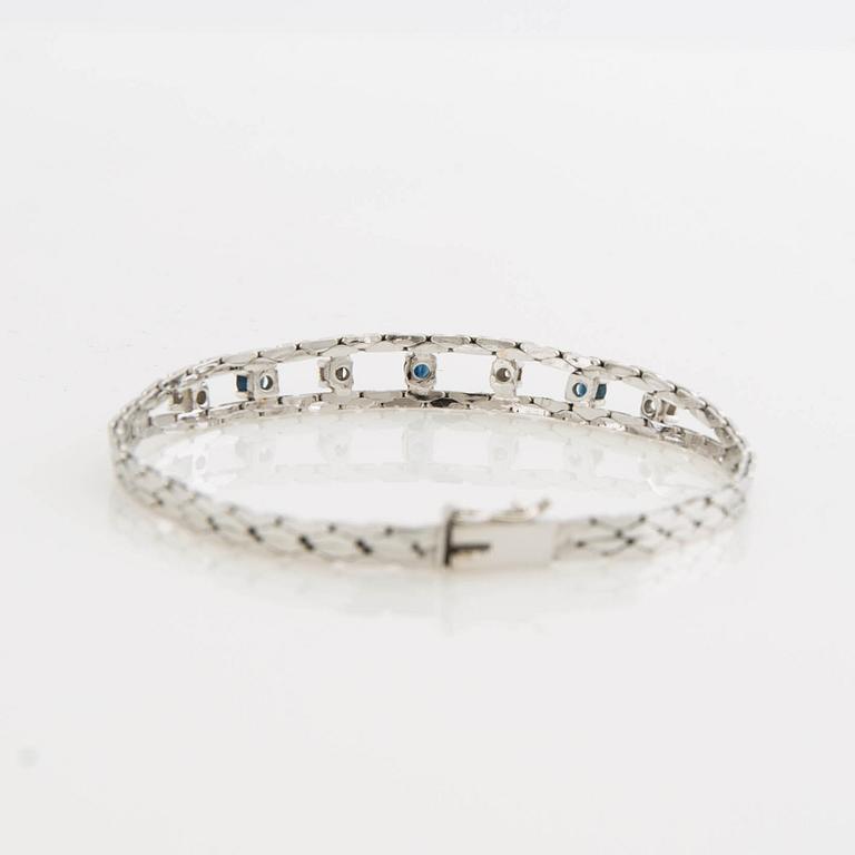 Armband, 14K guld med diamanter och safirer.