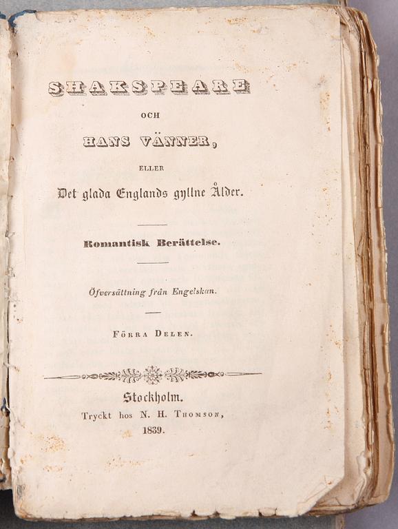 BÖCKER, 7 st, poesi, bla "Camilla eller Det underjordiska" av Marsollier, Stockholm.