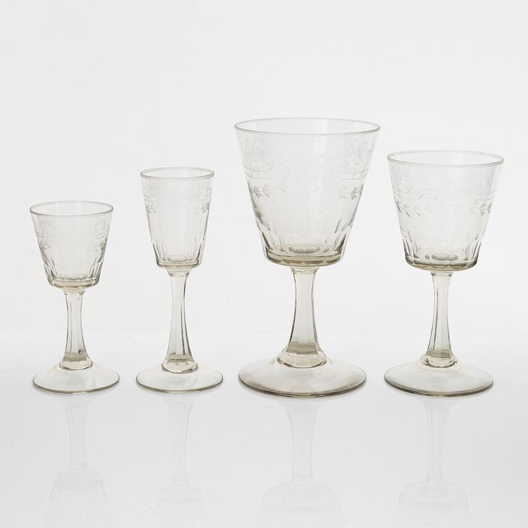 A 102-piece 'Margareta' glass service, Eda glasbruk, 1943-53.