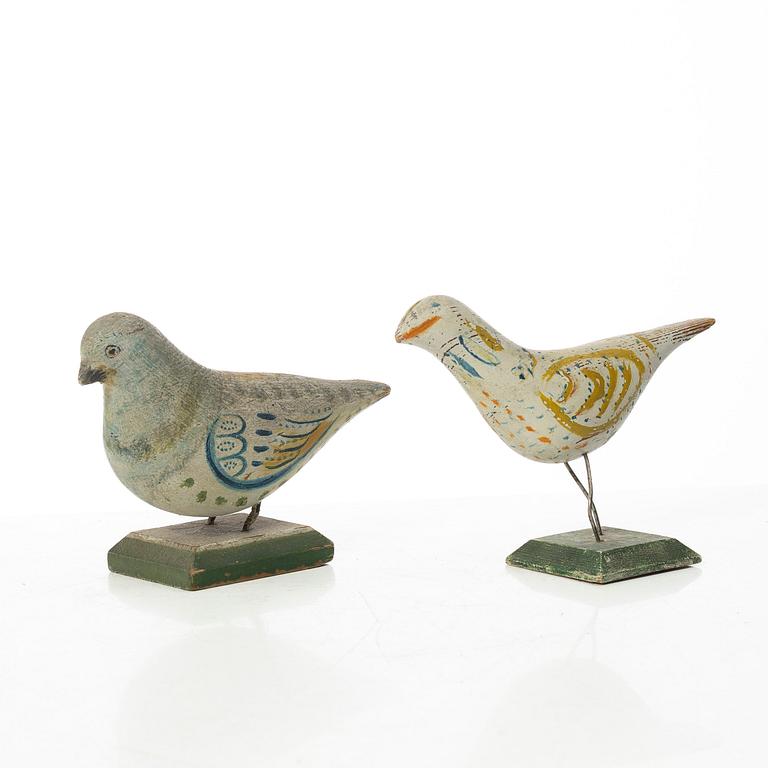 Birds, 2 pcs, folk art, early 20th century.