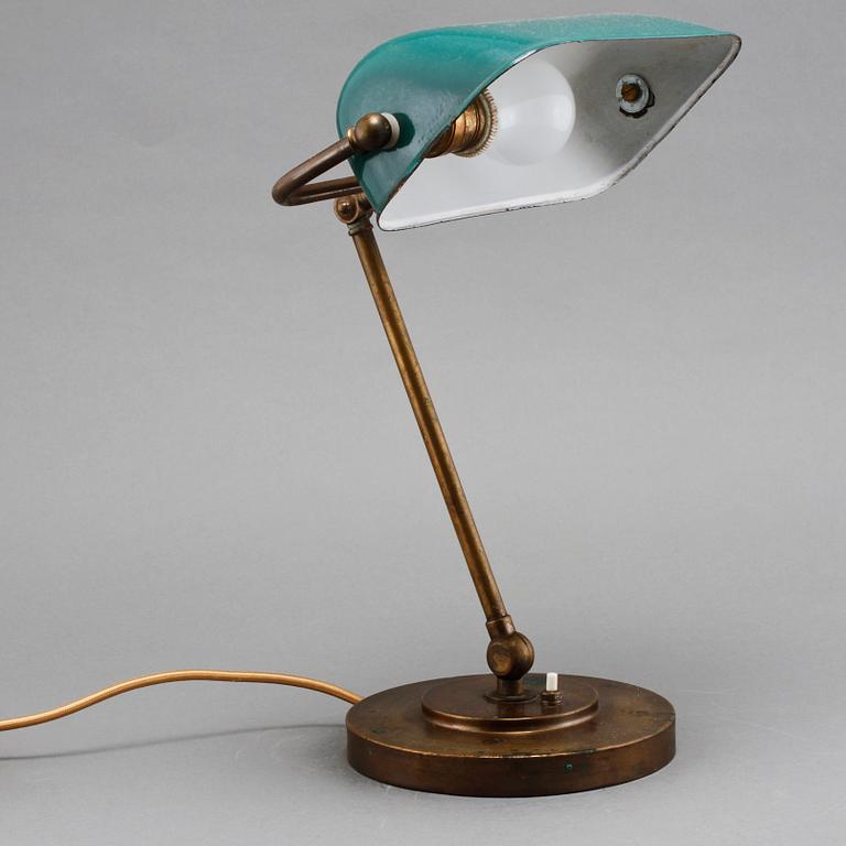 SKRIVBORDSLAMPA, 1900-talets första hälft.