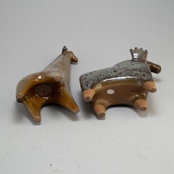 LISA LARSON, two 'Stora Zoo' stoneware figurines from Gustavsberg, 1958-79.