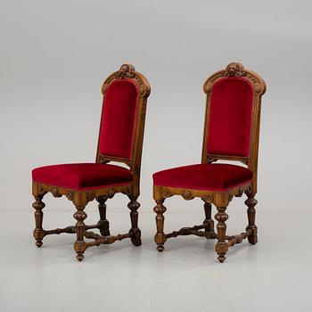 STOLAR, ett par, nybarock, omkring 1900.