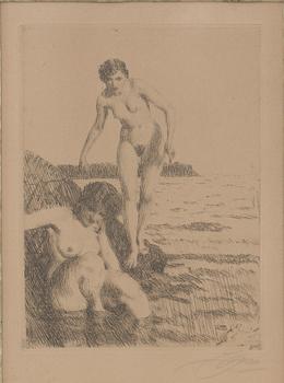 ANDERS ZORN, etching, signed dated in print 1917.