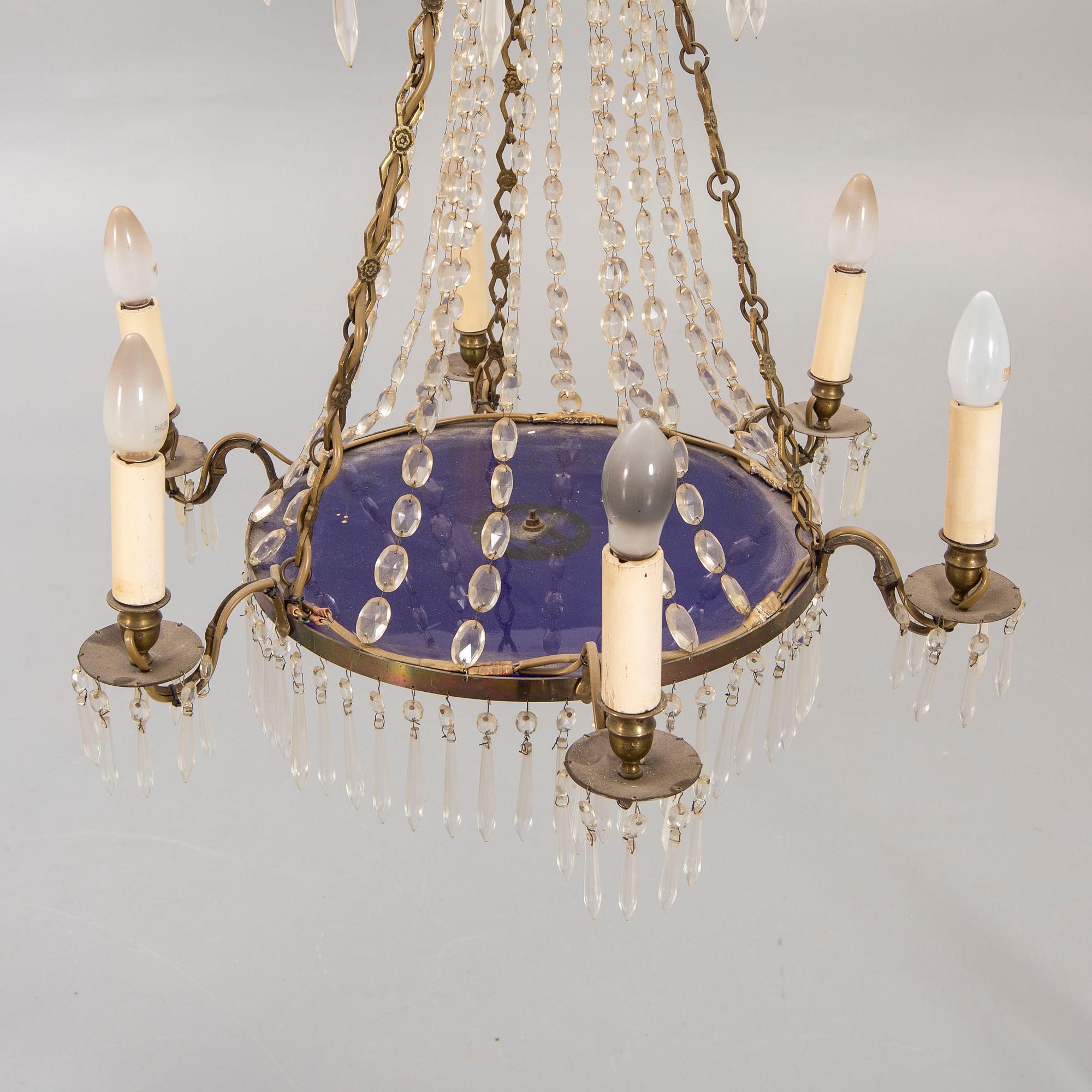 A Gustavian style chandelier first half of the 20th century.