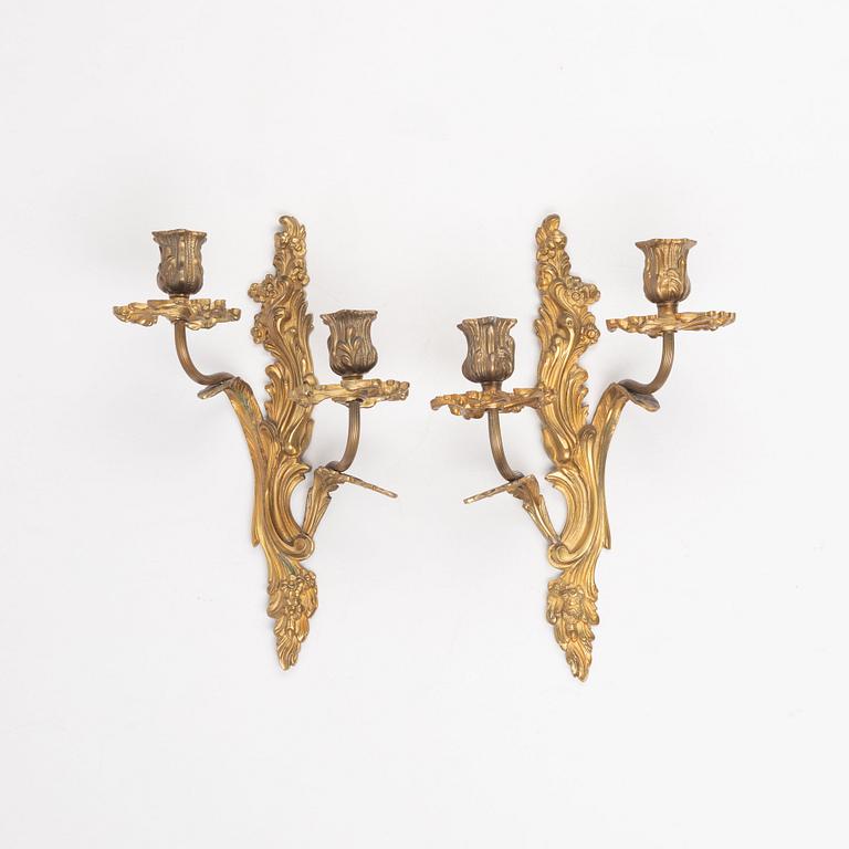 Wall appliqués, a pair, Louis XV style, 20th century.