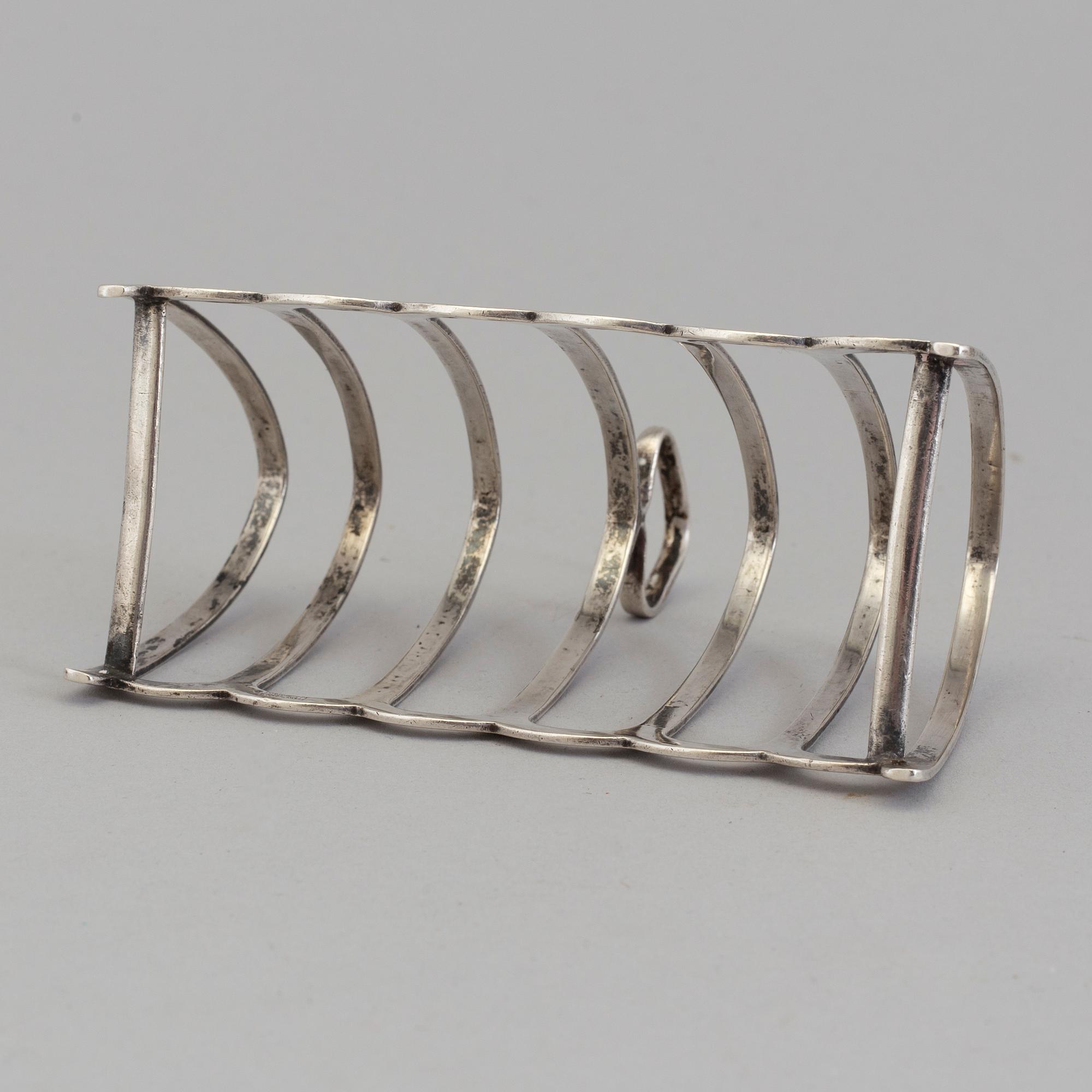 TOASTRACK, silver, Baker&Sons, Birmingham, 1934.