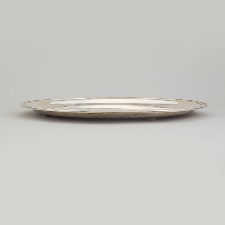 ATELIER BORGILA, a sterling silver tray from Stockholm, 1946.