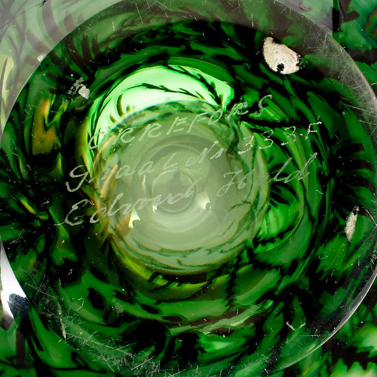 VAS, glas, fiskgraal, Edward Hald Orrefors, 1971.